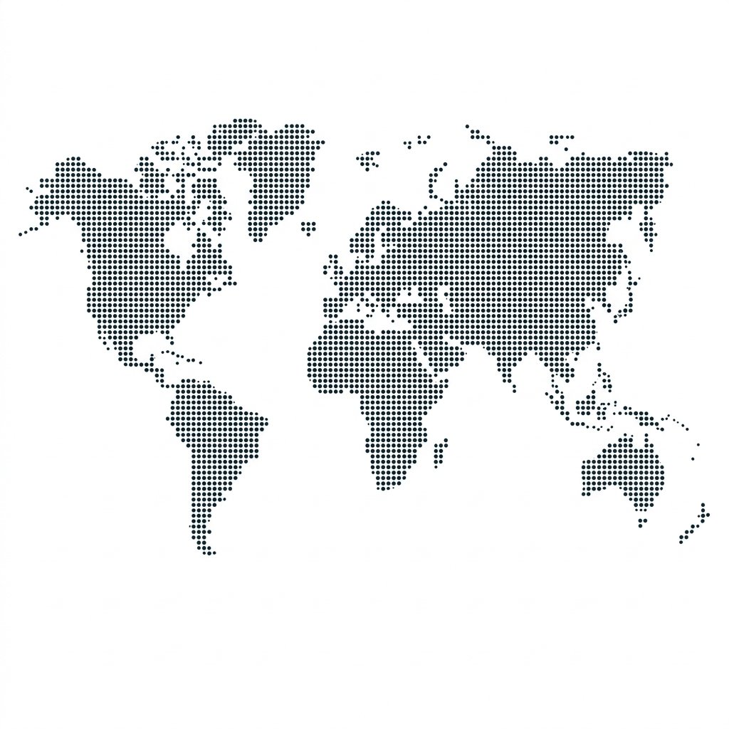 World Map Dotted Grid